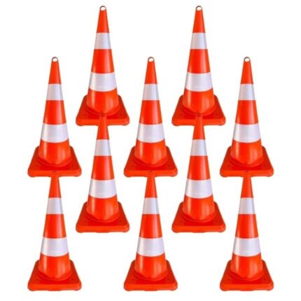 10 Adet 75 cm Ekonomik Trafik Konisi Seti