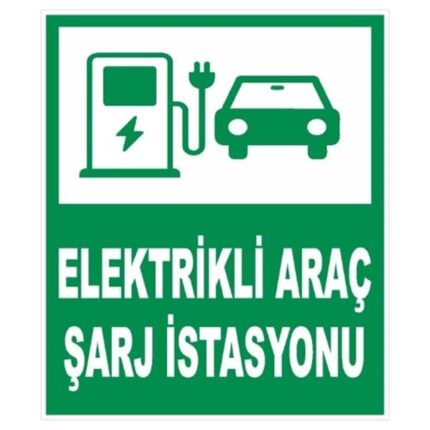 Elektrikli Araç Şarj İstasyonu Sticker Yapışkanlı Etiket