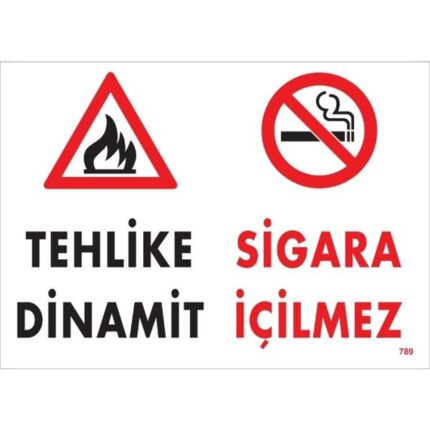 Tehlike Dinamit Sigara İçilmez Uyarı Levhası