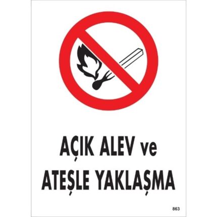 Açık Alev Ve Ateşle Yaklaşma Uyarı Levhası