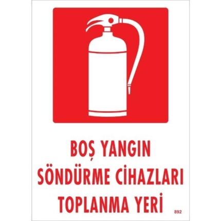 Boş Yangın Söndürme Cihazları Toplama Yeri Uyarı Levhası
