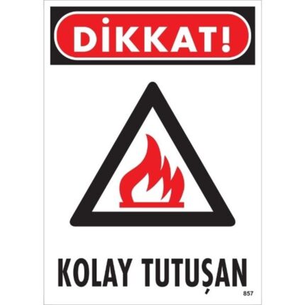 Dikkat Kolay Tutuşan Uyarı Levhası