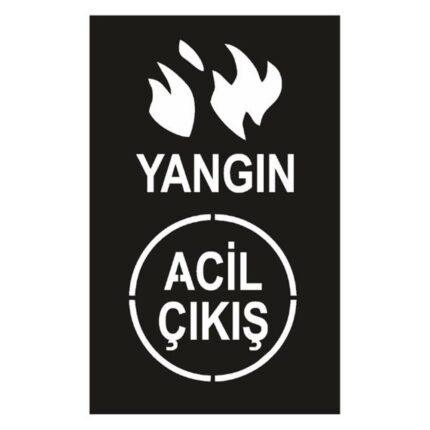 Acil Çıkış ve Yangın Figürlü Boyama Şablonu