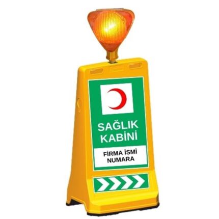 Işıklı Sarı Sağlık Kabini Tabelası