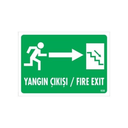 Yangın Çıkışı Uyarı Levhası Sağ Ok