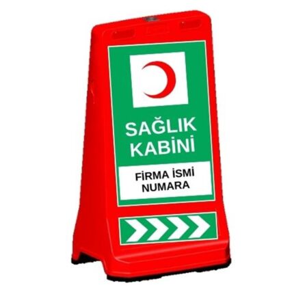 Kırmızı Sağlık Kabini Tabelası