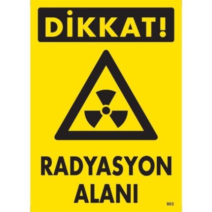 Dikkat Radyasyon Alanı Uyarı Levhası