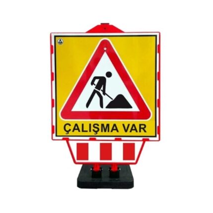 Dikkat Çalışma Var Plastik Katlanır Uyarı Levhalı Bariyer