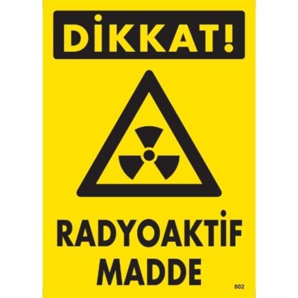 Dikkat Radyoaktif Madde Uyarı Levhası