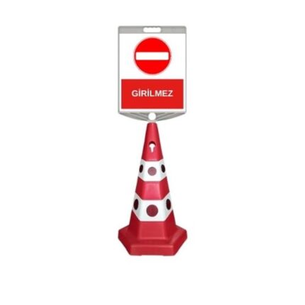 Girilmez Levhalı Kedi Gözlü Reklam Konisi Ağırlıklı