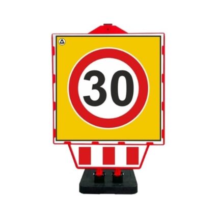 Hız Sınırı 30 km Uyarı Levhalı Plastik Katlanır Uyarı Levhalı Bariyer