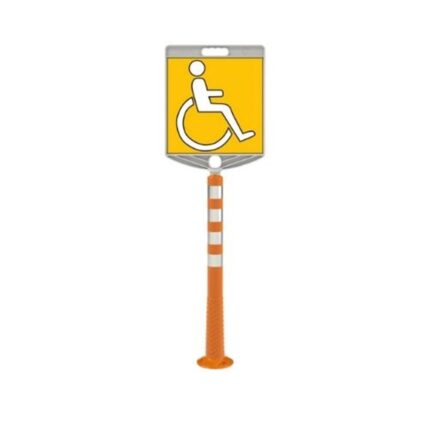 30x30 cm Engelli Park Yeri Levhalı 100 cm Delinatör Seti