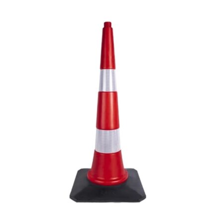 Kauçuk Tabanlı 90 cm Ekonomik Trafik Konisi