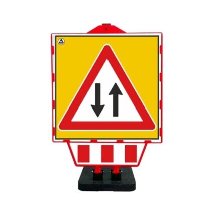 Tek Gidiş Geliş Yönlendirme Plastik Katlanır Uyarı Levhalı Bariyer